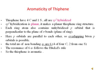 Aromaticity of Thiphene
 