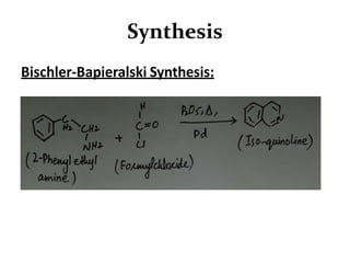 Synthesis
Bischler-Bapieralski Synthesis:
 