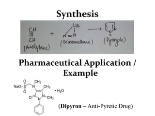 Synthesis
Pharmaceutical Application /
Example
(Dipyron – Anti-Pyretic Drug)
 