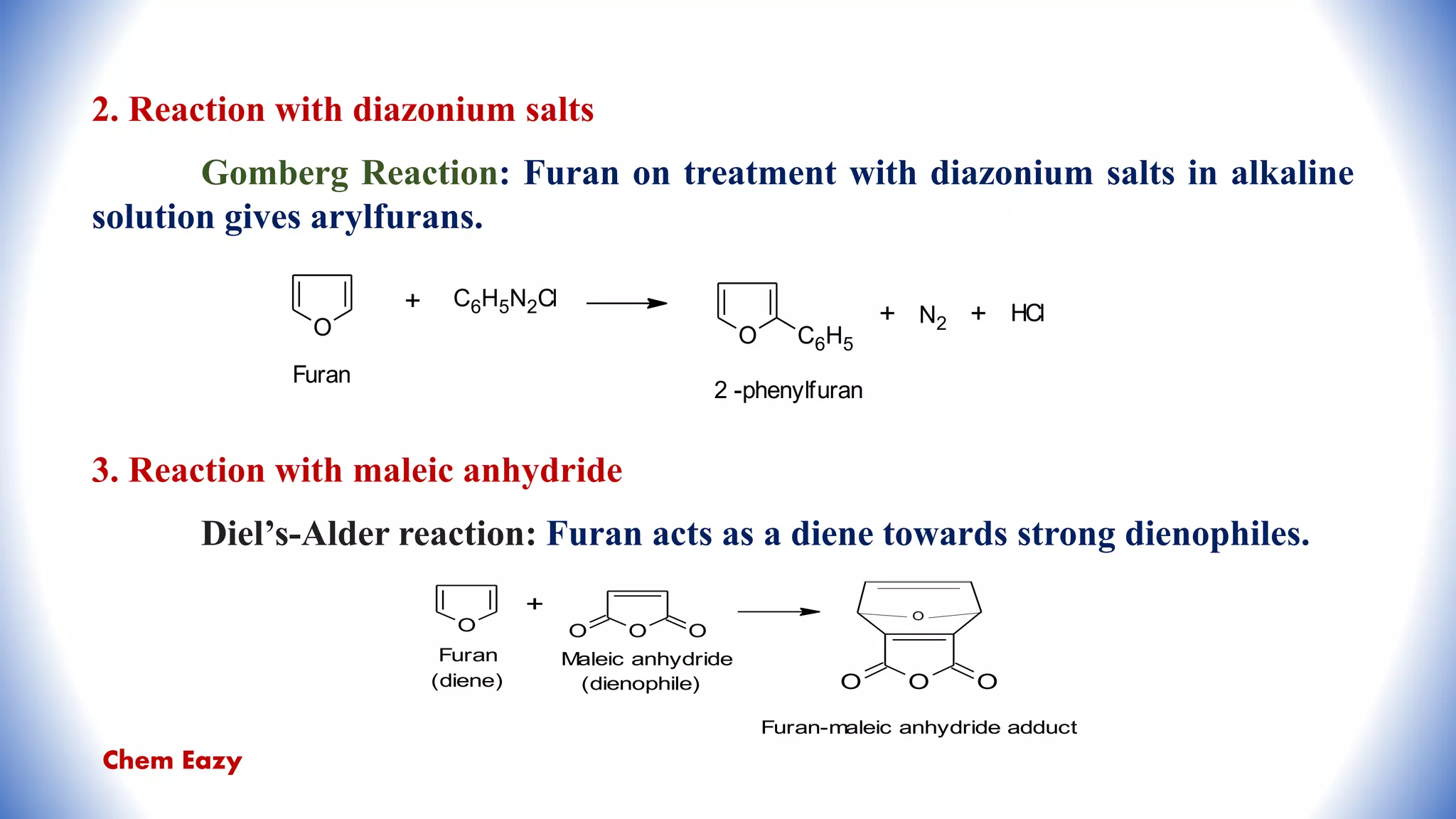 Heterocyclic compounds - Furan - Synthesis of furan - Characteristic ...