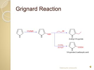 Grignard Reaction
Heterocyclic compounds
 