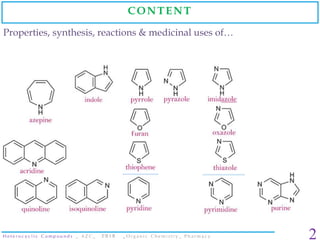 Heterocyclic compounds _ Organic Chemistry _ B. Pharm. Slide 2