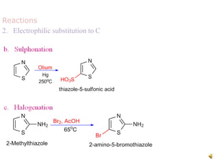 Reactions
2. Electrophilic substitution to C
 