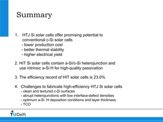 Heterojunction silicon based solar cells | PDF