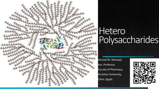 Hetero
Polysaccharides
Ahmed M. Metwaly
Ass. Professor,
Faculty of Pharmacy,
Al-Azhar University,
Cairo, Egypt.
PAGE 1
 