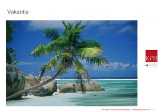 Vakantie




           Het geheim achter hoge klantwaardering - IIR Hypotheken Event 2011   2
 