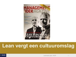 Lean vergt een cultuuromslag
Lectoraat Lean / WCP

14

 