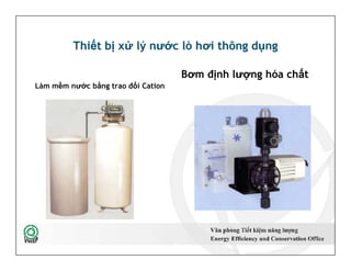 Thiết bị xử lý nước lò hơi thông dụng
Làm mềm nước bằng trao đổi Cation
Bơm định lượng hóa chất
30
 