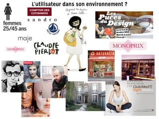 femmes
25/45 ans
L’utilisateur dans son environnement ?
 