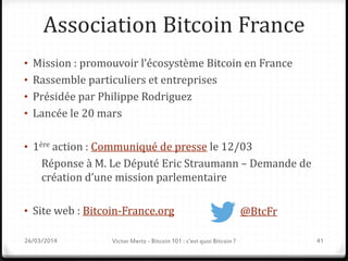 La Maison du Bitcoin
• 1er espace dédié au Bitcoin en France
• Coworking, mining house, incubateur, showroom
• Projet d’Er...