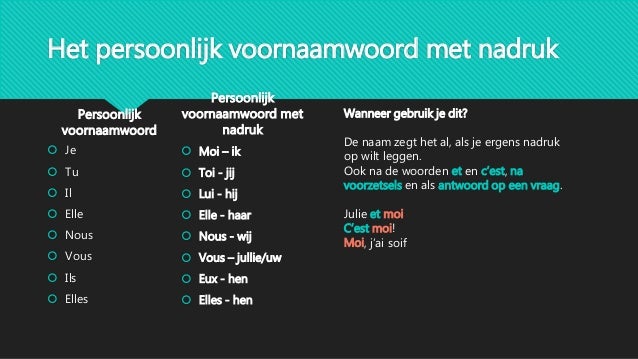 Het persoonlijk voornaamwoord met nadruk