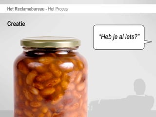 Het Reclamebureau - Het Proces


Creatie

                                 “Heb je al iets?”
 