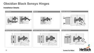 42
Obsidian Black Sensys Hinges
Installation Details
 