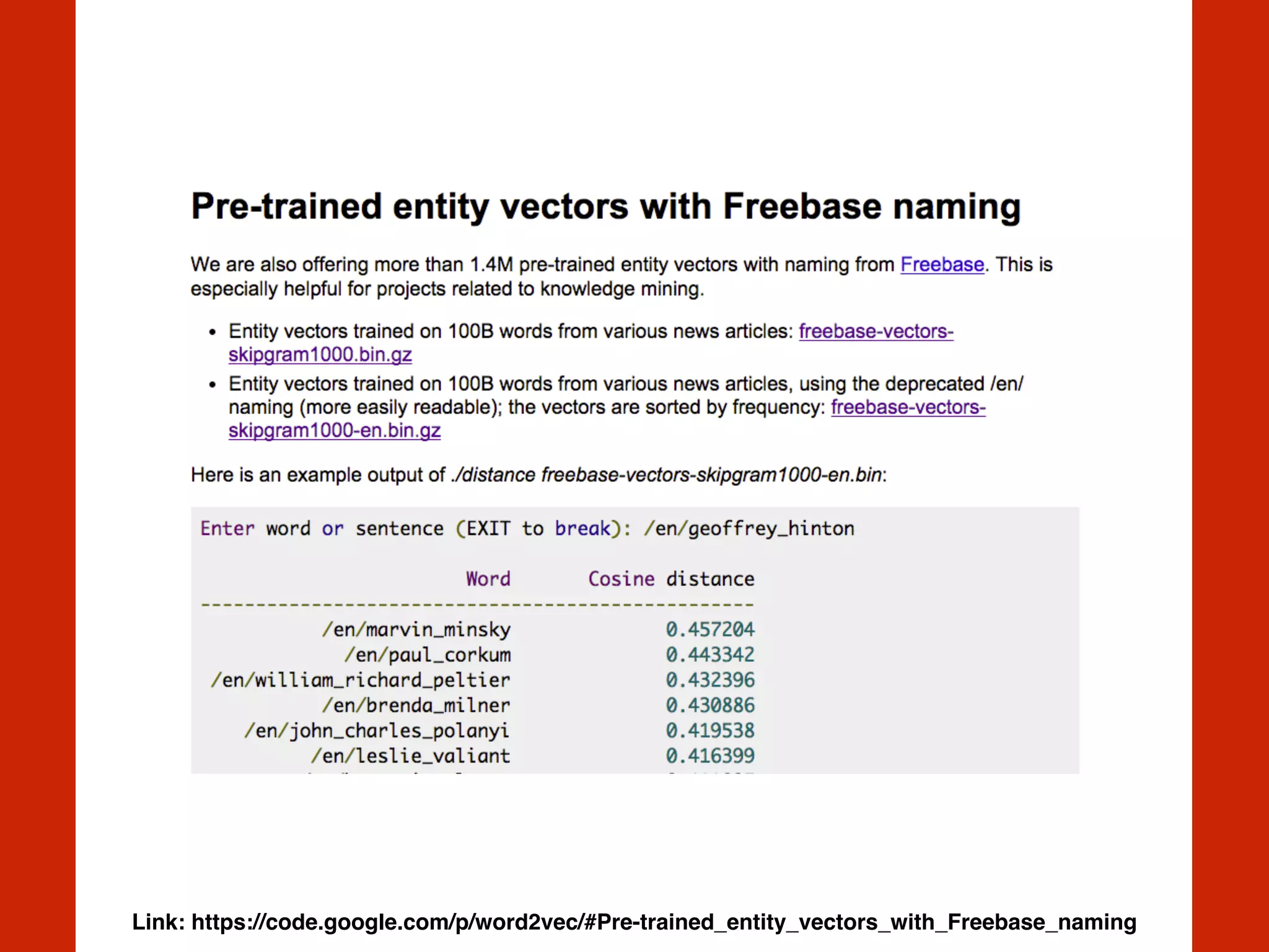 Link: https://code.google.com/p/word2vec/#Pre-trained_entity_vectors_with_Freebase_naming
 