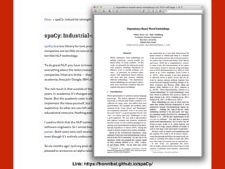 Link: https://honnibal.github.io/spaCy/
 