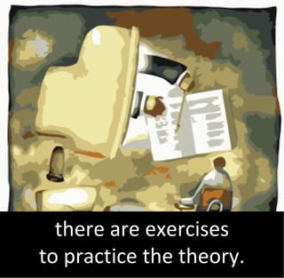 there are exercises
to practice the theory.
 