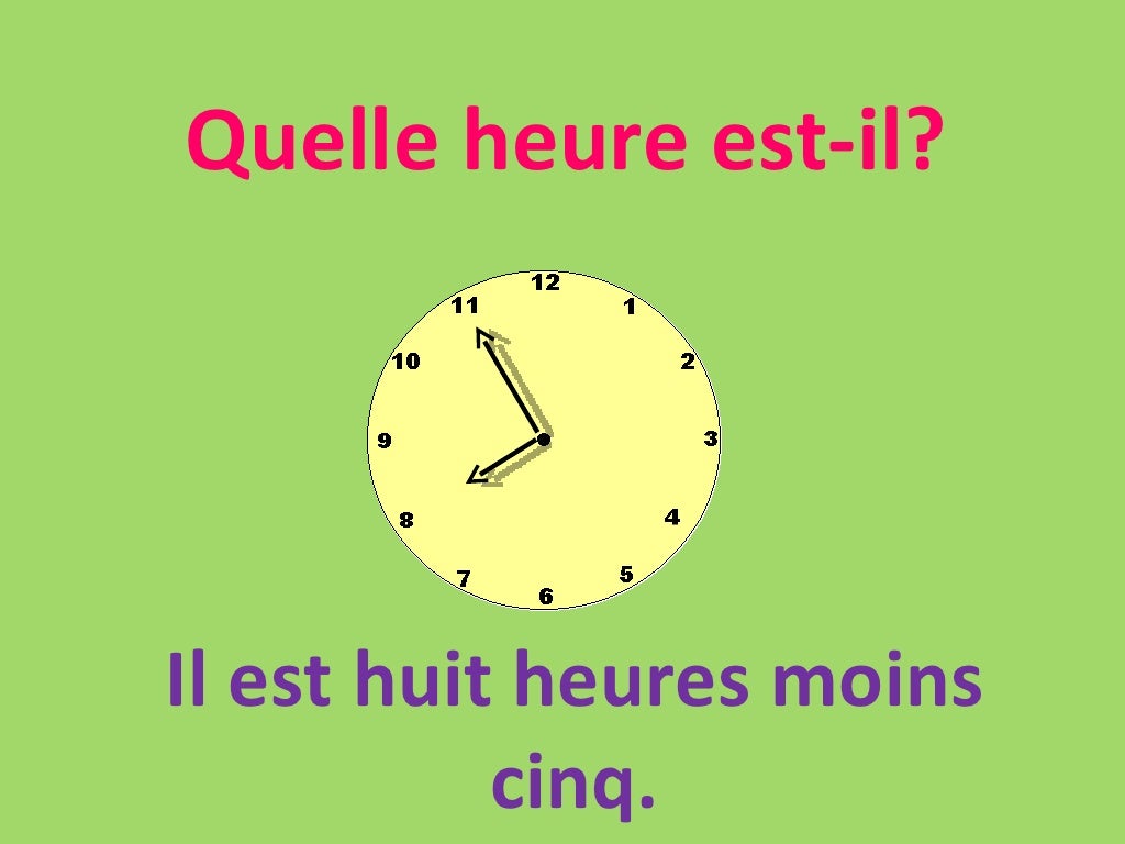 Heures Quelle heure estil Heures Quelle heure estil