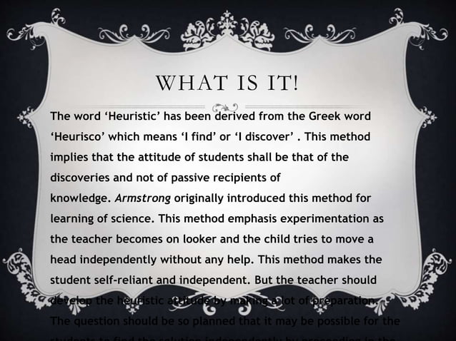 Methods of teaching mathematics | Heuristic method | Matehmatics | PPTX ...