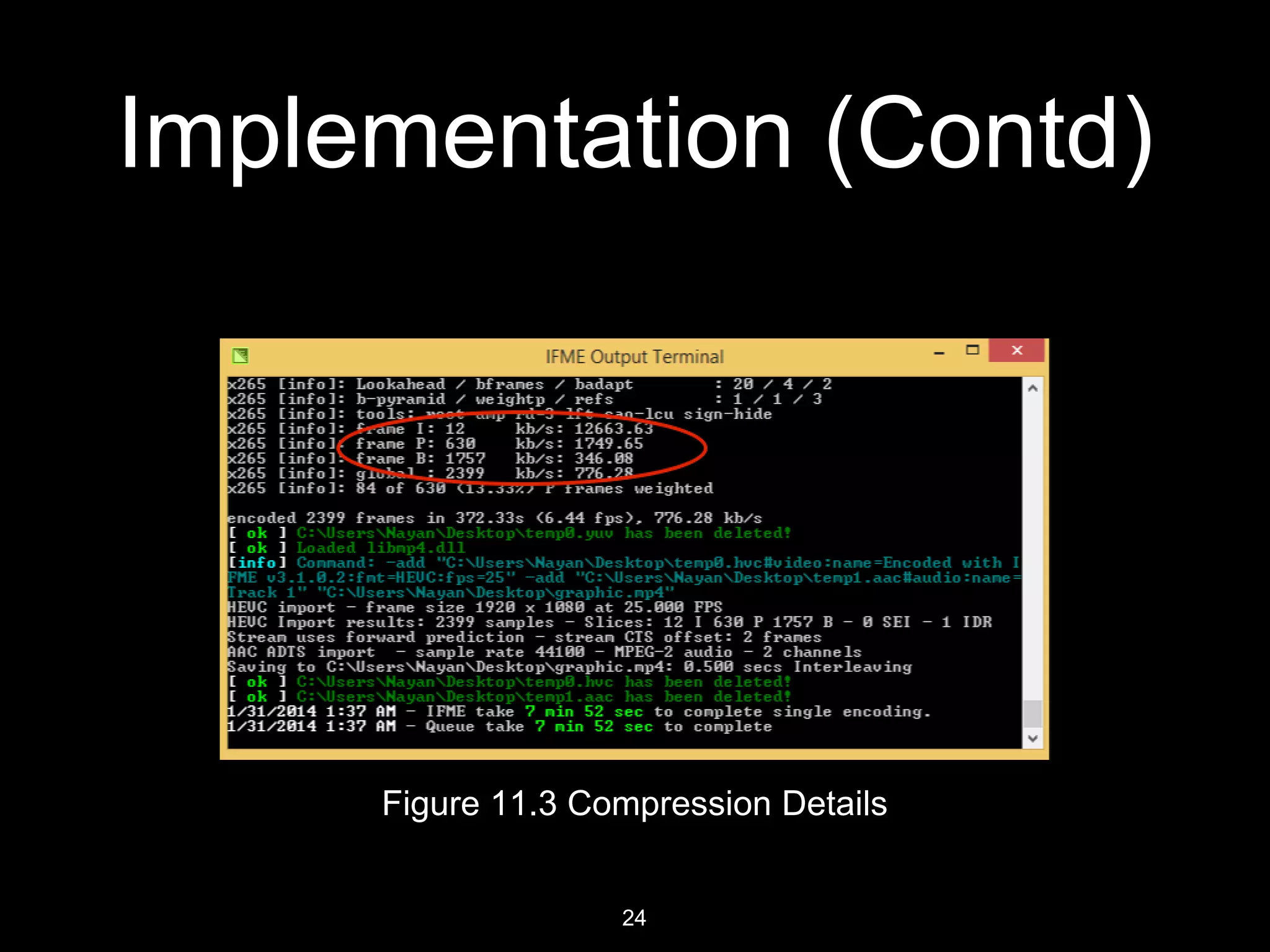 D. J. Sanghvi College of Engineering
Implementation (Contd)
Figure 14.3 Compression Details
24
 