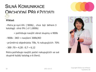 182011-10-12Copyright ©2011 by Oriflame Cosmetics SASilná Komunikace Obchodní Příležitosti