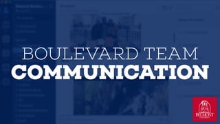 BOULEVARD TEAM ?
COMMUNICATION
 