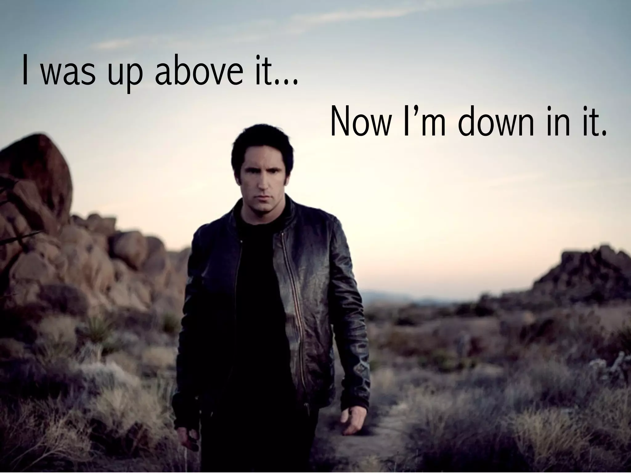 I was up above it...
                       Now I’m down in it.

                Trent reznor




                                         16
 