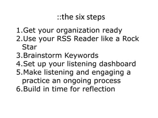 Seed:  Twitalyzer to identify Influencers   # followers   # unique references   Frequency RT you  Frequency RT others   Relative frequency updates