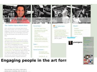 Engaging people in the art form