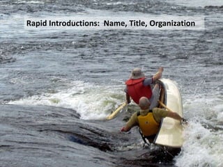Rapid Introductions:  Name, Title, Organization