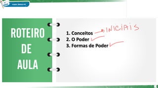 2
1. Conceitos
2. O Poder
3. Formas de Poder
 