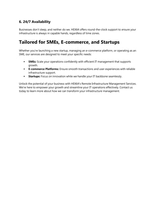 Remote Infrastructure Management Solutions with HEX64: Enhancing IT ...