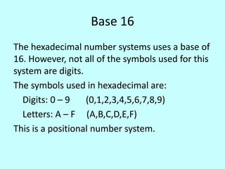 Hexadecimal base 16 | PPT