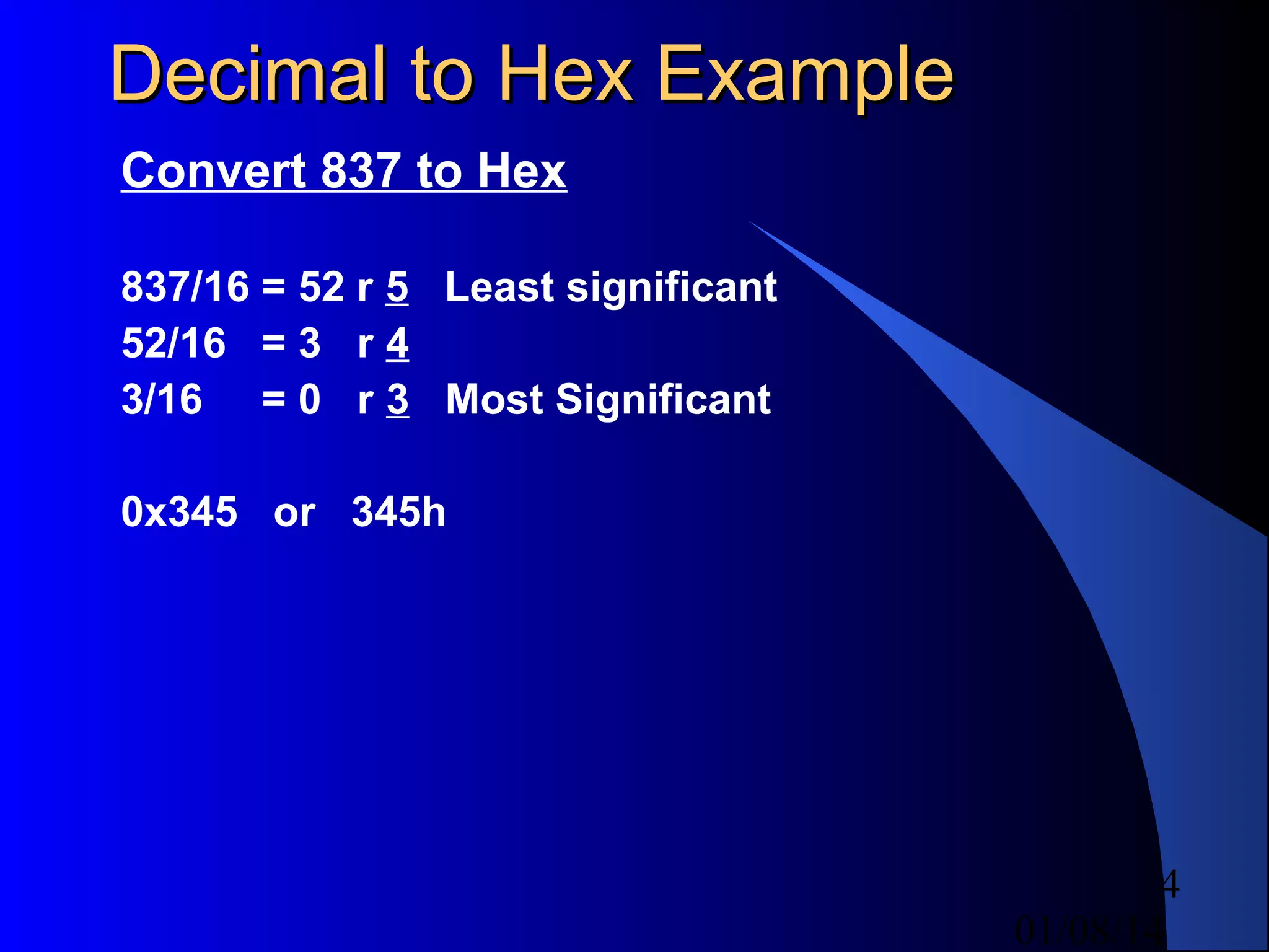 Hexadecimal numbers | PPT