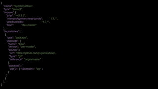 {
"name": "Symfony2Biso",
"type": "project",
"require": {
"php": ">=5.3.9",
"friendsofsymfony/rest-bundle": "1.7.*",
"predis/predis": "1.0.*",
"biso": "dev-master"
},
"repositories": [
{
"type": "package",
"package": {
"name": "biso",
"version": "dev-master",
"source": {
"url": "https://github.com/pvgomes/biso",
"type": "git",
"reference": "origin/master"
},
"autoload": {
"psr-0": { "Domain": "src" }
}
}
}
],
}
 