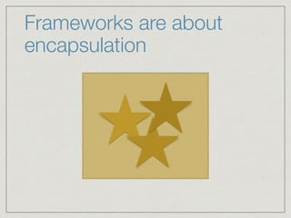 Frameworks are about
encapsulation
 