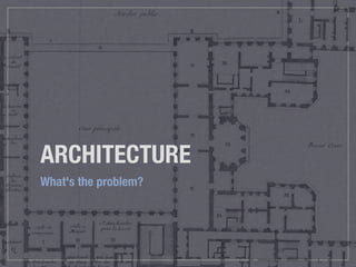ARCHITECTURE
What's the problem?
 