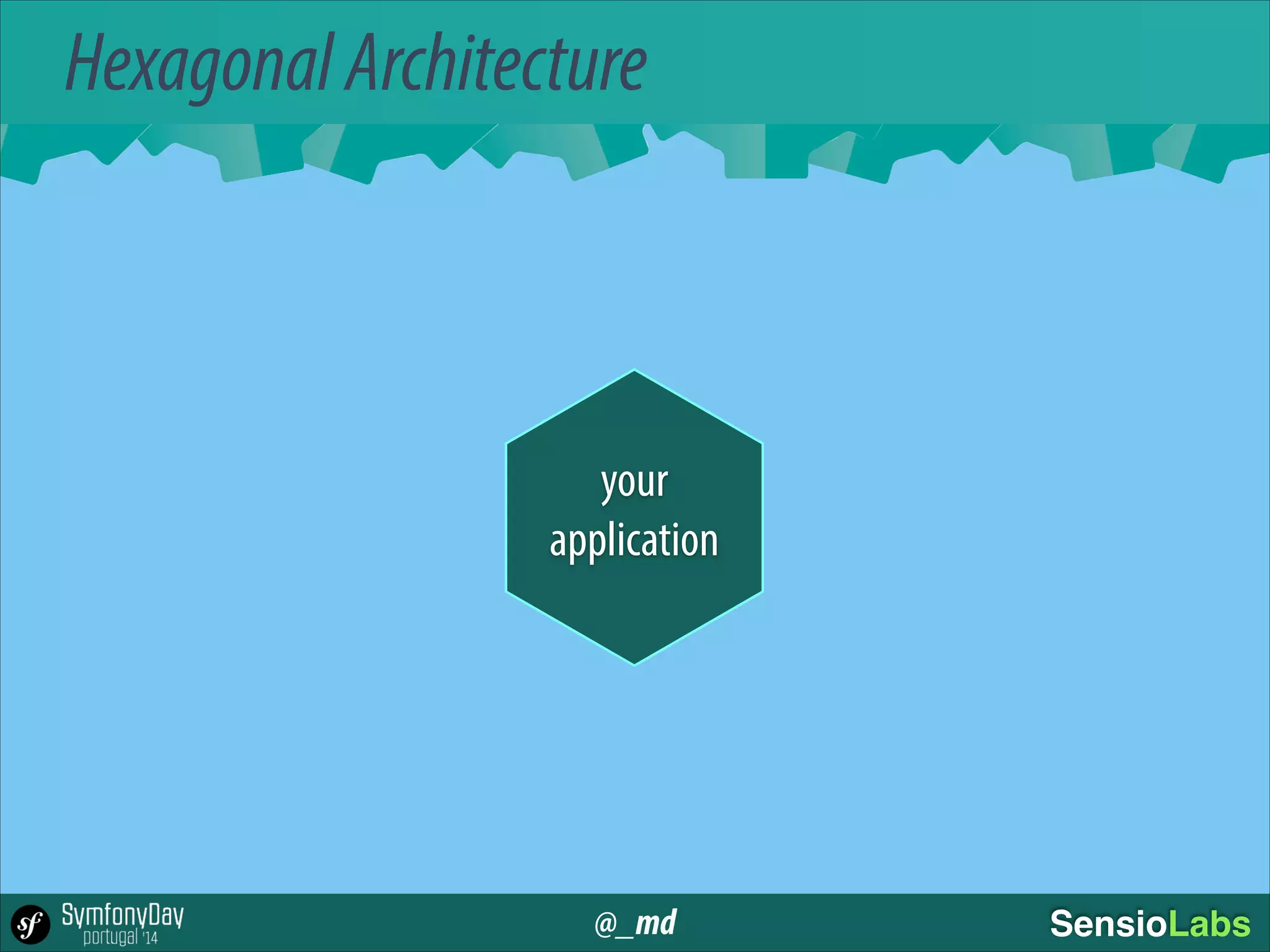 @_md SensioLabs
HexagonalArchitecture
your
application
 
