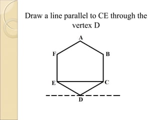 Draw a line parallel to CE through the
vertex D