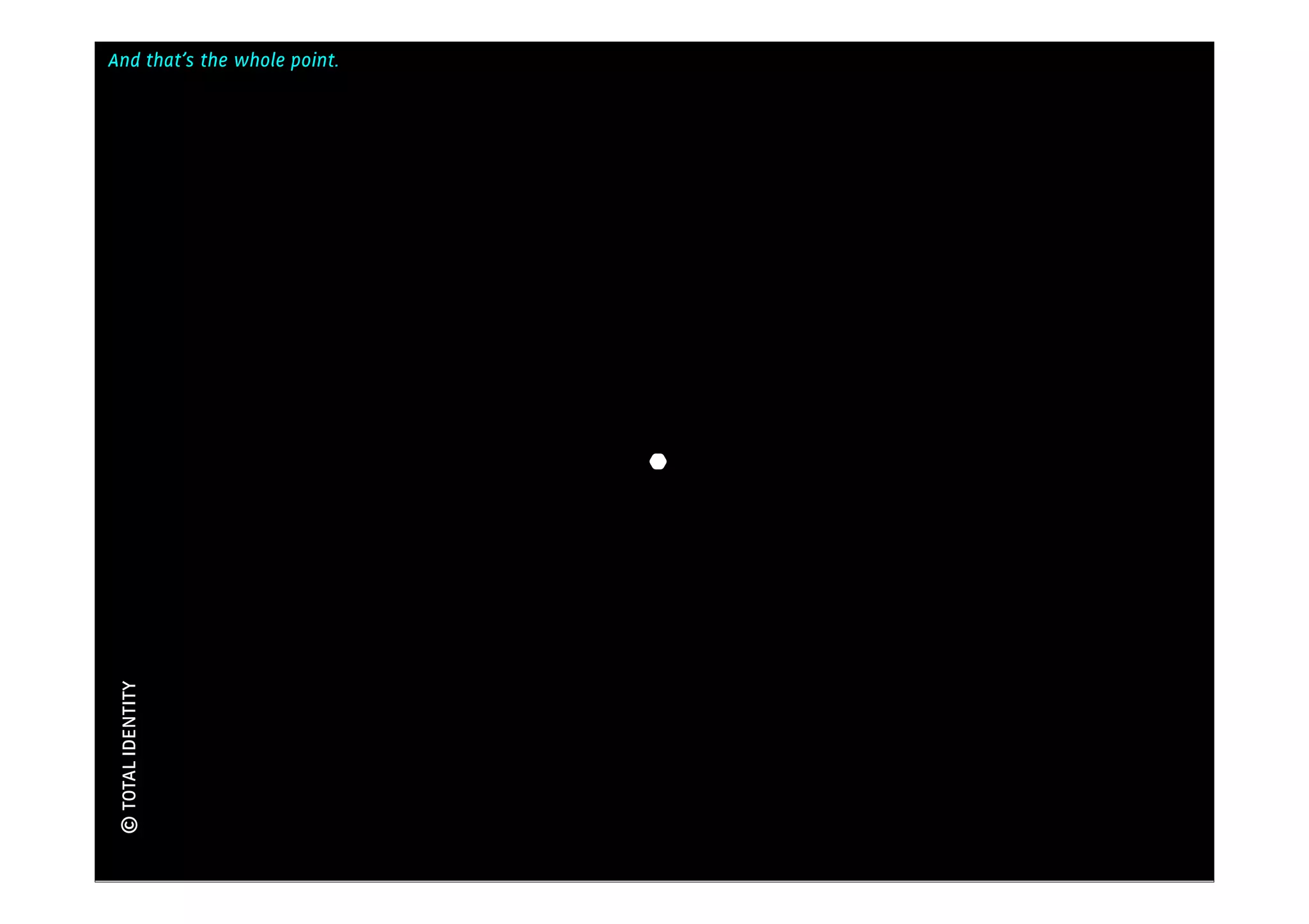 And that’s the whole point.
                              Kennis
© TOTAL IDENTITY
 