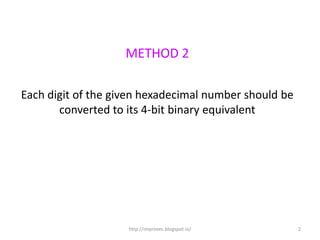 Hexa to binary | PPTX