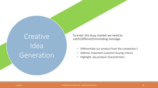 Creative
Idea
Generation

1/31/2013

To enter this busy market we need to
catch/different/reminding message.
 Differentiate our product from the competitor’s
 Address important customer buying criteria
 Highlight key product characteristics

HEXAGABLIN RE-LAUNCH PLAN - ABDELRHMAN TANTAWY

44

 