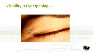 Visibility is Eye Opening…
 