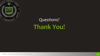 Copyright © 2015, Hexis Cyber Solutions, Inc. All rights reserved. Page 35
Questions?
Thank You!
 