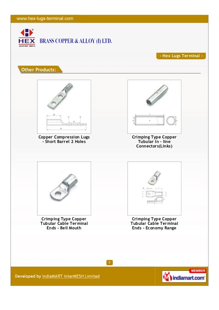 Brass Copper & Alloy India Limited, Mumbai, Hex Lugs Terminal