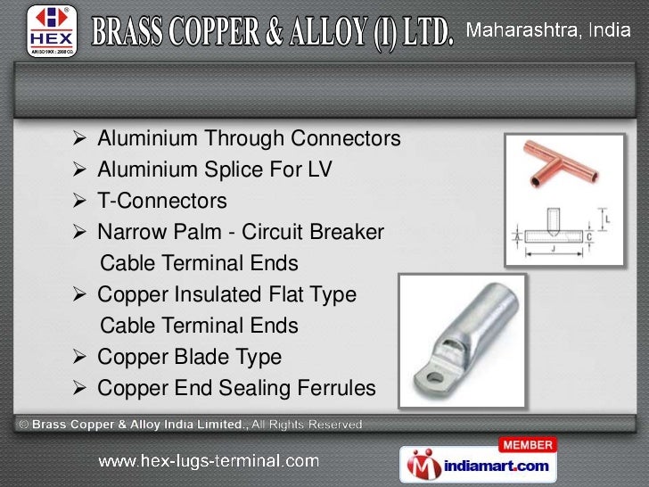 Hex Lugs Terminal by Brass Copper & Alloy India Limited, Mumbai
