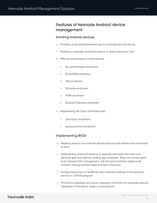 Hexnode Android Management solution | PDF