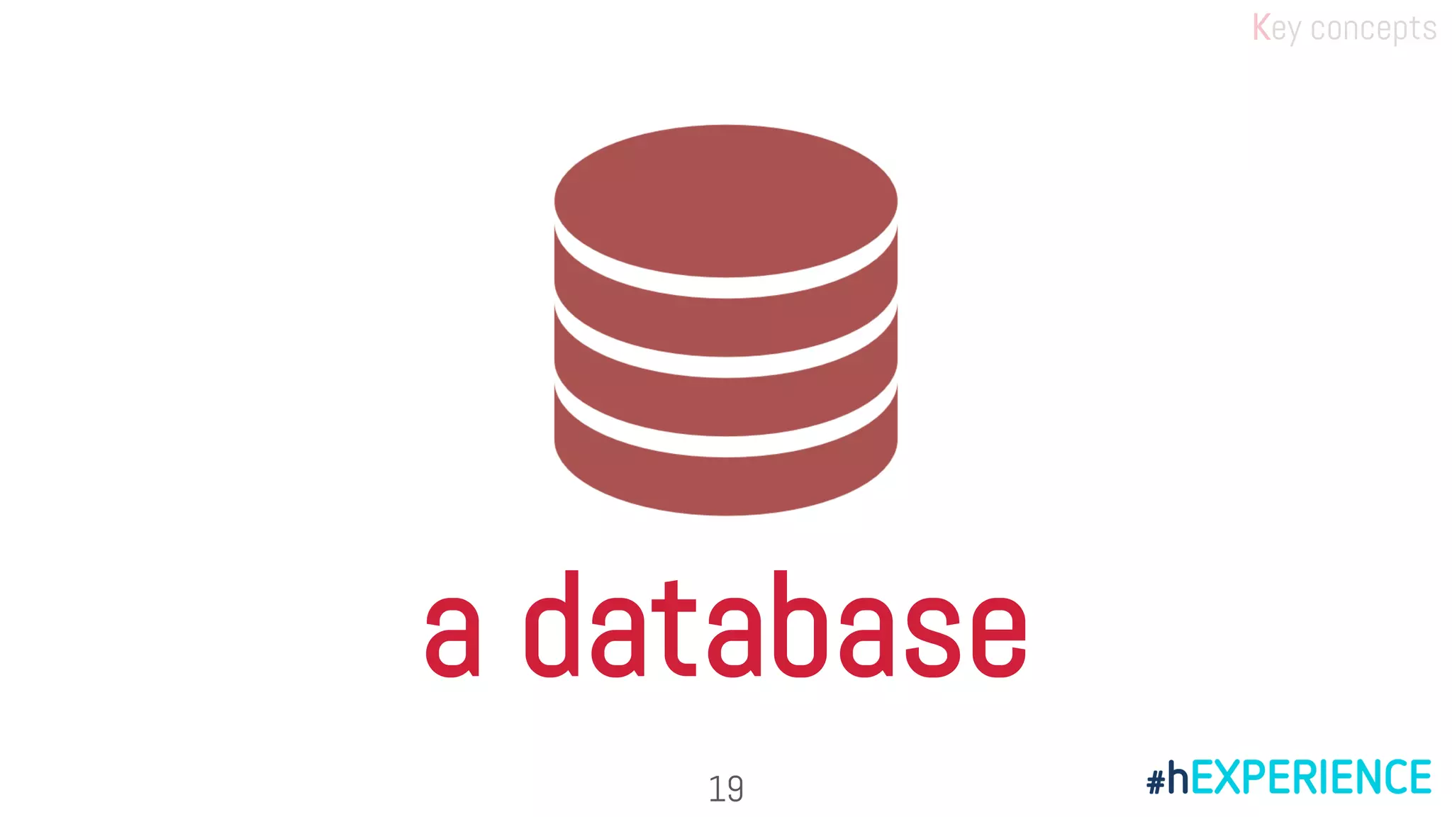 a database
19
Key concepts
 