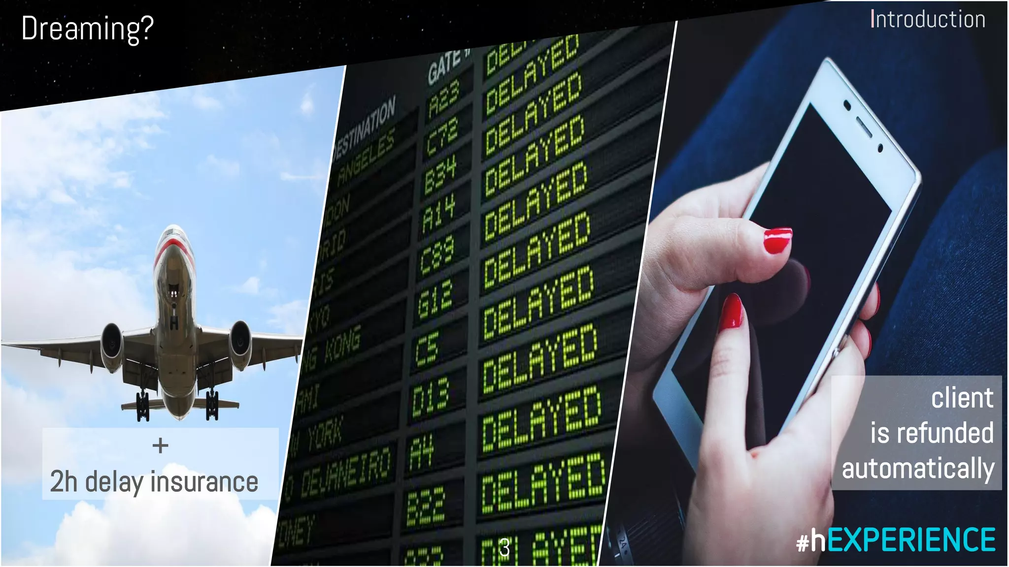 Introduction
+
2h delay insurance
client
is refunded
automatically
3
Dreaming?
 