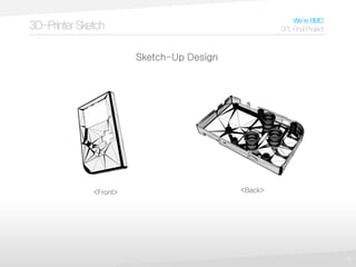 5
3D-PrinterSketch
We’reBMO
SPLFinalProject
<Front> <Back>
Sketch-Up Design
 