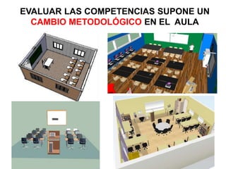 EVALUAR LAS COMPETENCIAS SUPONE UN
CAMBIO METODOLÓGICO EN EL AULA
 